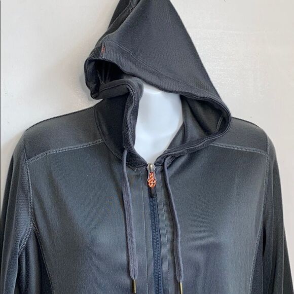 WOOLRICH Charcoal Lightweight Zip Hoodie-S - Picture 2 of 8